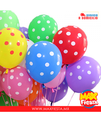 Globos con lunares diferentes colores